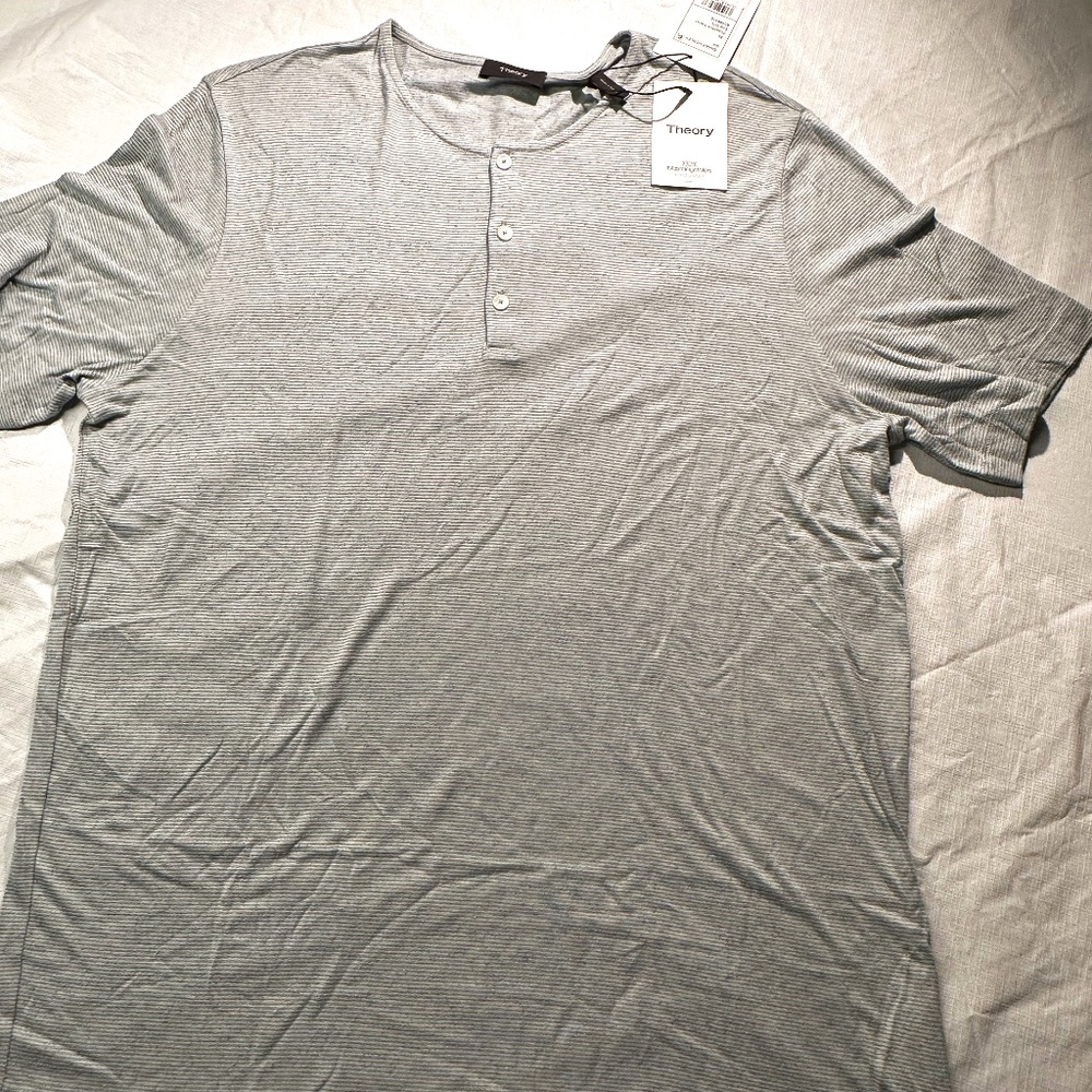 Theory Men's Gray Slub Henley T-Shirt XL~  NWT